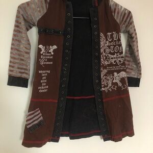 Hannah Banana Gothic Patchwork Hooded Jacket Size 4 Punk Graphic Hoodie